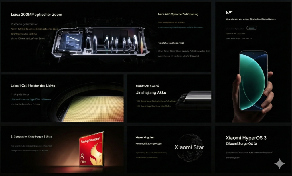 Xiaomi 17 Ultra auf der Rückseite, Fokus auf Kamera-Design und Performance-Flaggschiff.