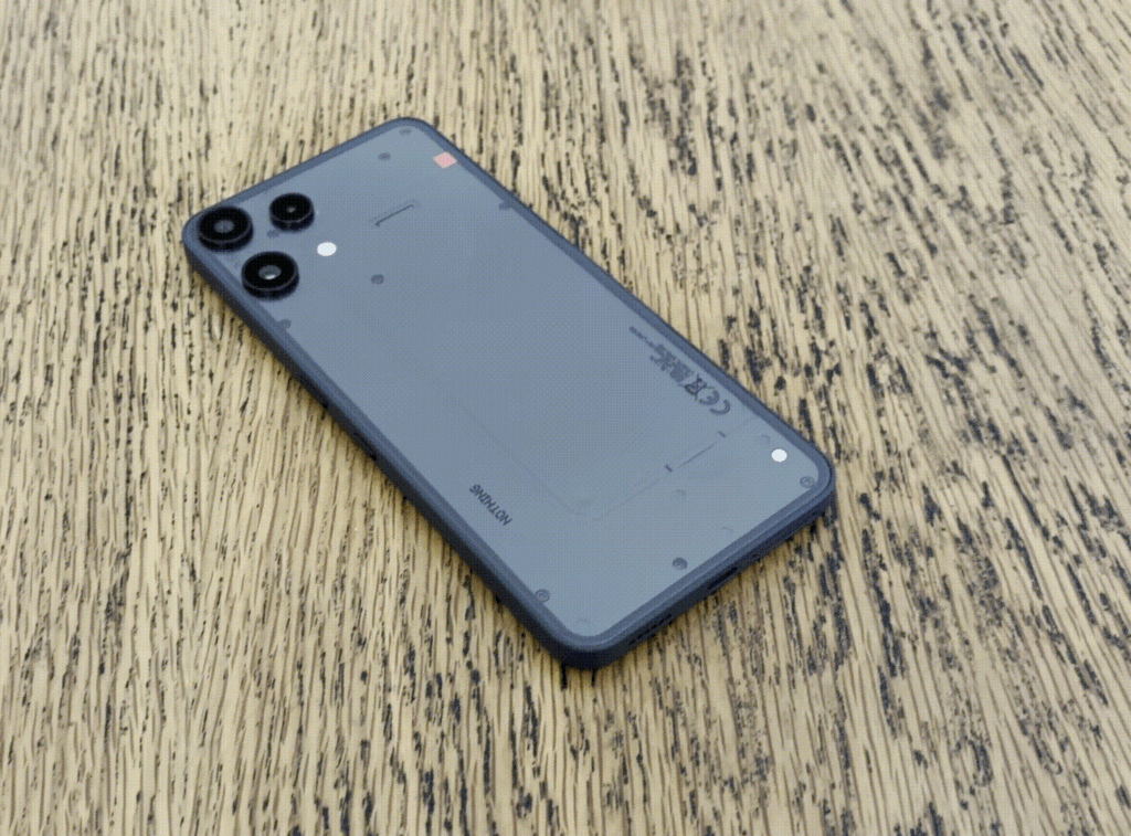 Abbildung des Nothing Phone 3a Lite, einem günstigen 5G-Smartphone mit markantem, transparentem Design