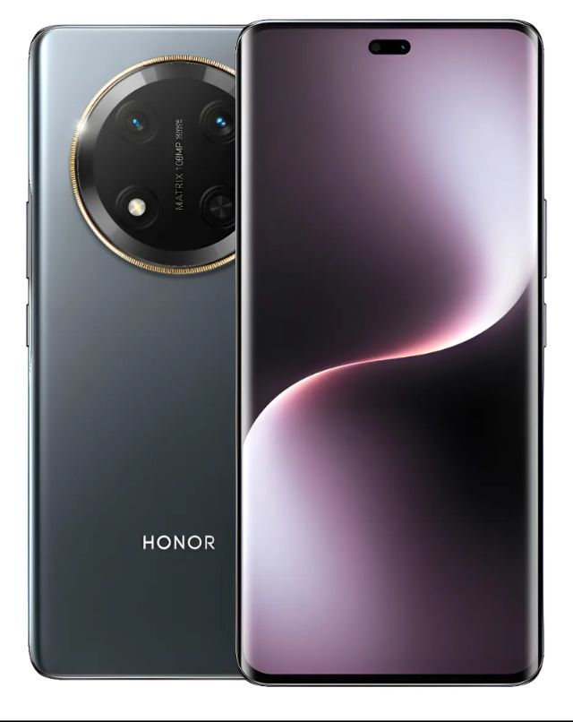Vorder- und Rückseite des Honor Magic 7 Pro Smartphones, bekannt als der organische Riese, im Test.