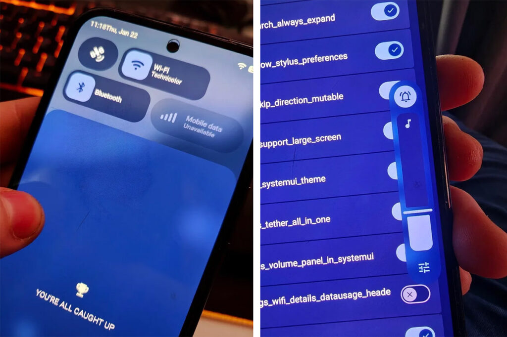 Screenshot der Android 17 Benutzeroberfläche: Sperren einer App durch langes Drücken (Long-Press) auf das App-Icon.