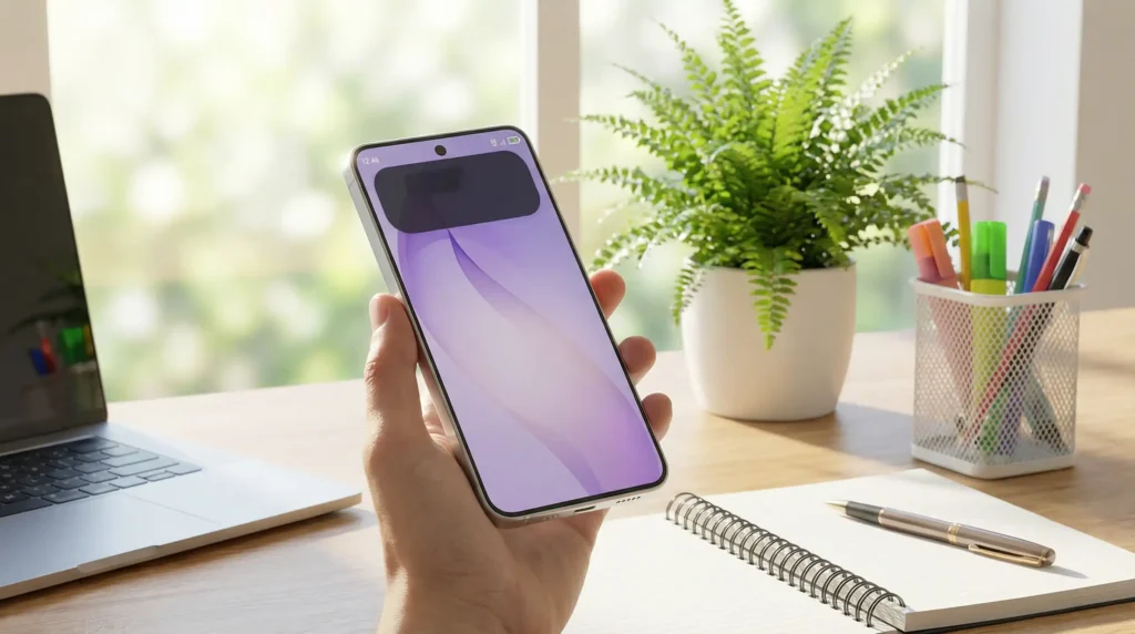  Schematische Darstellung der Dual-Pixel-Architektur im Samsung Galaxy S26 Ultra: weite und schmale Pixel im Vergleich.